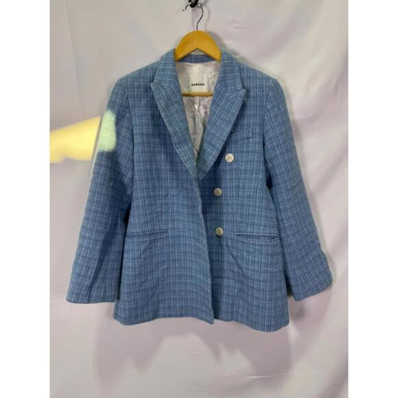 Sandro Blue Nars Blazer Size 36 As Is Condition - Picture 4 of 12